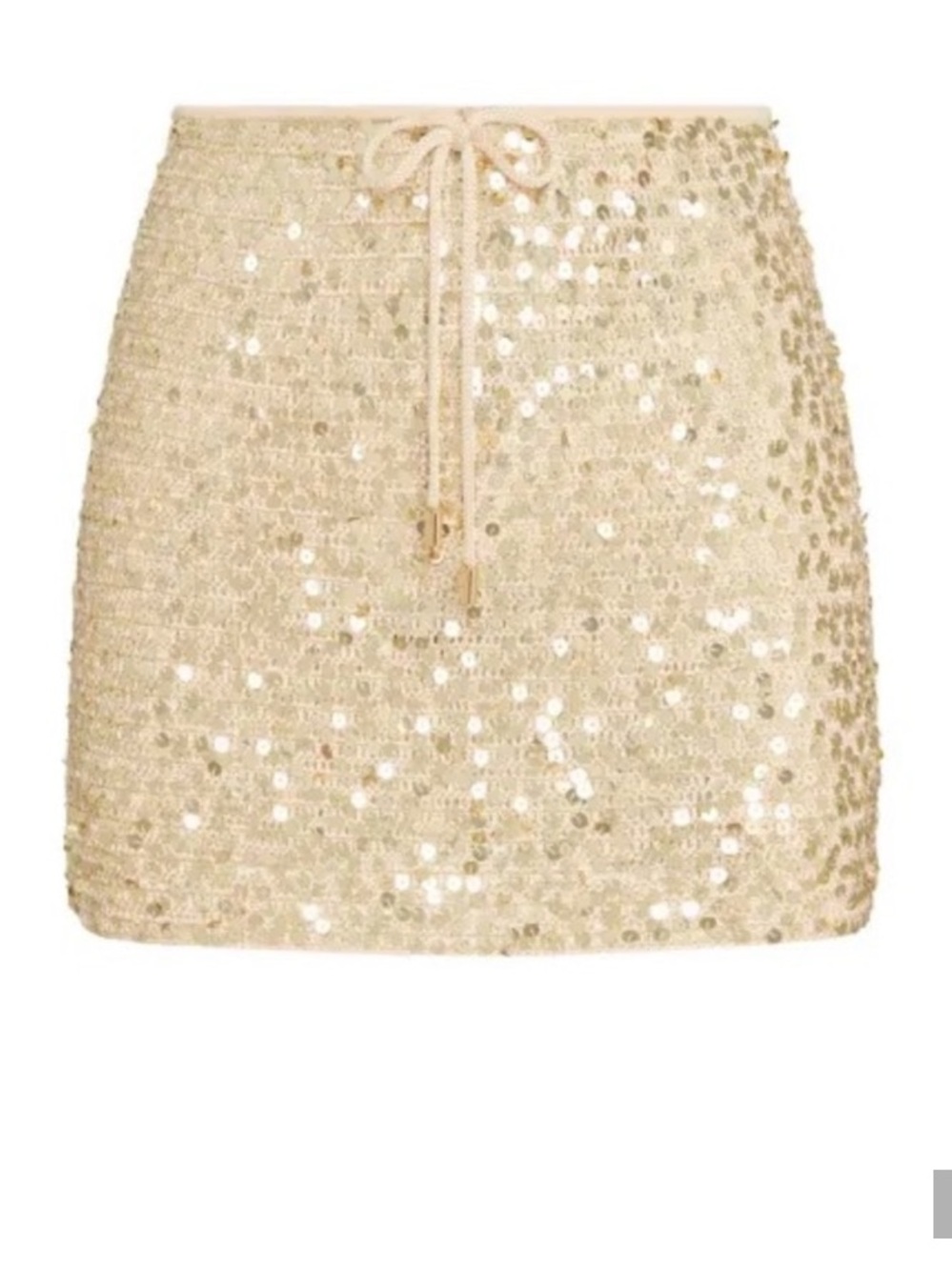 Monday Swimwear Sequin Mini Skirt Gold M NWT